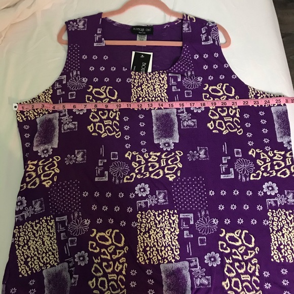 Boutique chic 2X Plus Size Blouse Top Paisley Multicolor Sleeveless NWT Weekend - Picture 9 of 14